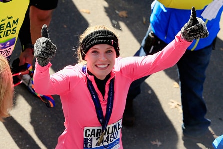 Tennistähti Caroline Wozniacki juoksi New Yorkin maratonin