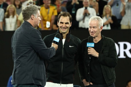 Will Ferrel laittoi lekkeriksi Roger Federerin kanssa – yleisö repesi täysin