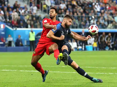 MM-välierä Ranska-Belgia, ensimmäinen jakso pelattu