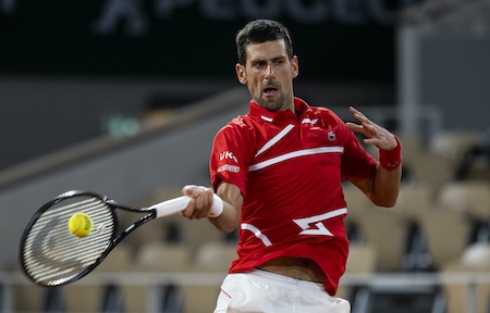 Novak Djokovic nappasi jo uransa 39. välieräpaikan Grand Slam-turnauksissa