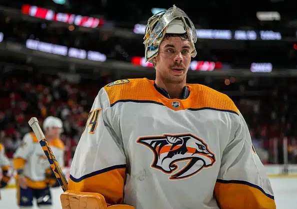 Mieletön määrä torjuntoja - Juuse Saros huimisteli hämmästyttävän ennätyksen NHL:ssä Mieletön määrä torjuntoja – Juuse Saros huimisteli hämmästyttävän ennätyksen NHL:ssä