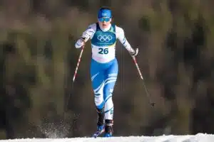 Johanna Matintalo ja Kerttu Niskanen ulkona Falunin maailmancupista