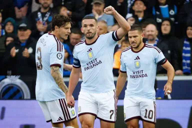 Aston Villan John McGinn juhlii maalia Mestarien liigassa syksyllä 2026