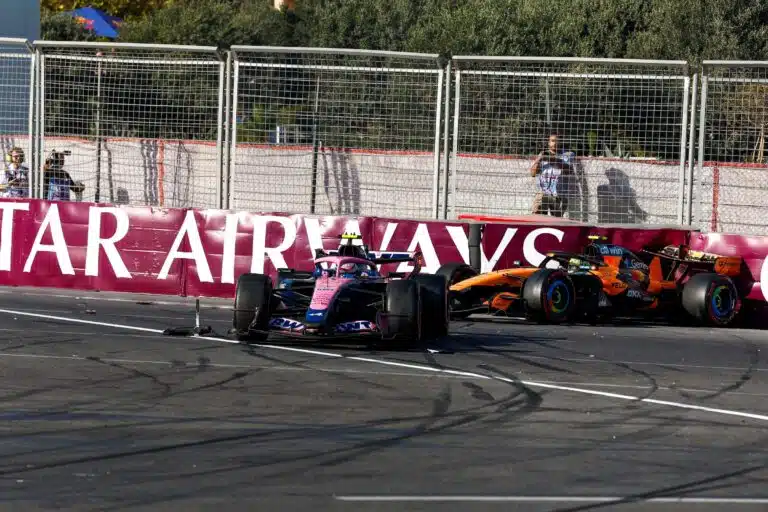 Alpinen Franco Colapinto kolaroi McLarenin Lando Norrisin kanssa Bakussa 2026