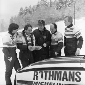 Ari Vatasen legendaarinen kartanlukija on kuollut Henri Toivonen, Terry Harryman ja Ari Vatanen, 1983