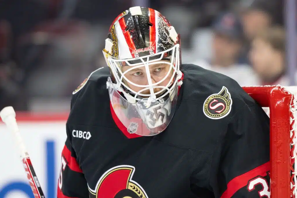 Ottawa murskasi Floridan, mutta menetti tähtipelaajansa - nyt odotetaan lisätietoja Ottawa Senatorsin maalivahti Linus Ullmark